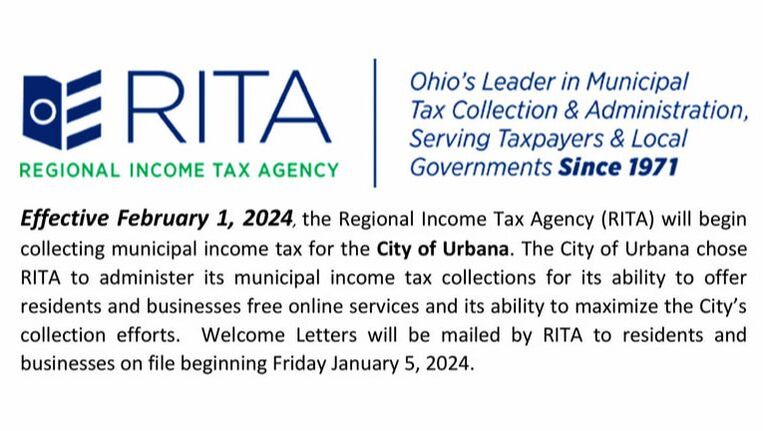 Regional Income Tax Agency RITA Urbana Ohio