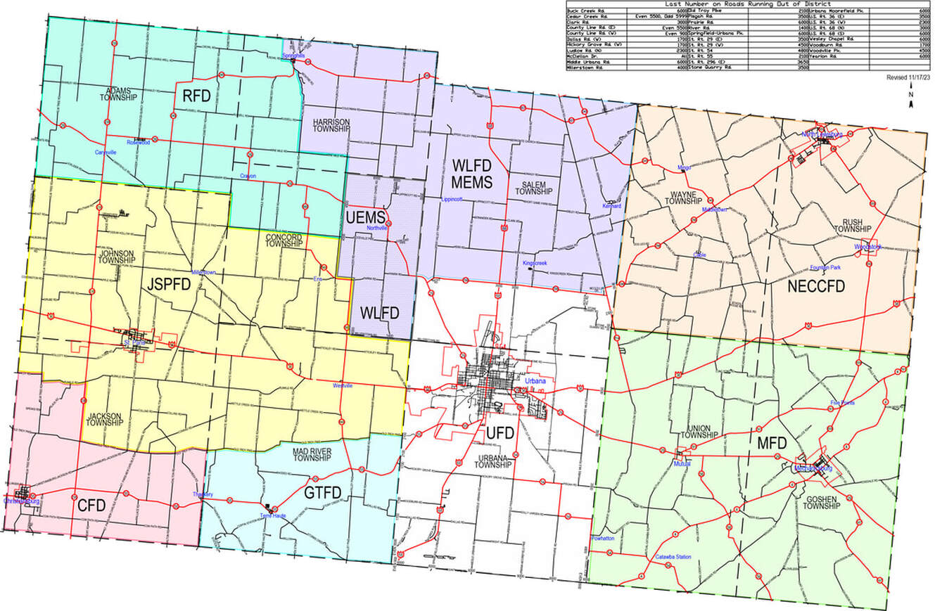 Urbana Fire & EMS District Map